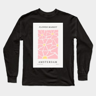 Flower Market Amsterdam Botanical Exhibition Poster Long Sleeve T-Shirt